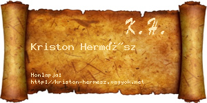 Kriston Hermész névjegykártya